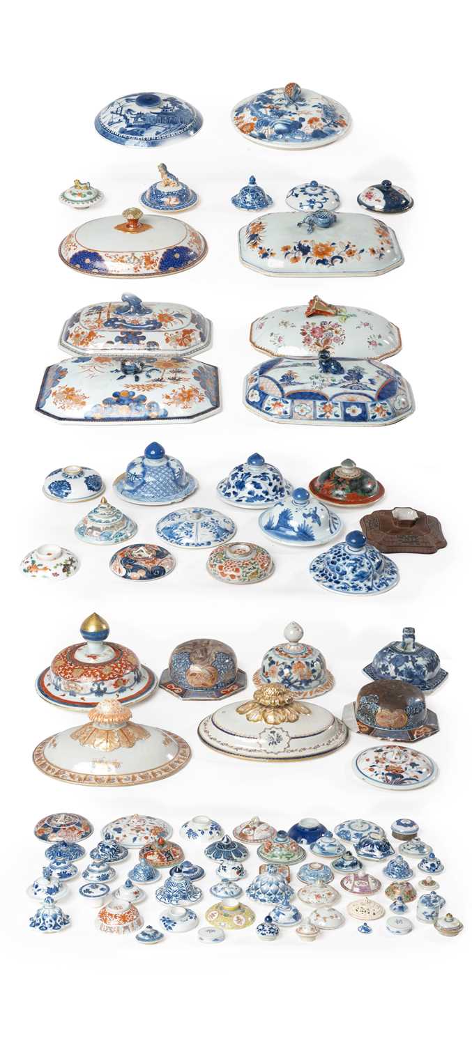 † NO RESERVE † A COLLECTION OF CHINESE AND JAPANESE CERAMIC COVERS MOSTLY 17TH AND 18TH CENTURY In a