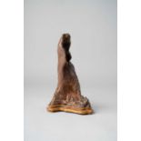 NO RESERVE A CHINESE HARDWOOD CARVING OF A MOUNTAIN QING DYNASTY Naturalistically carved as a peak