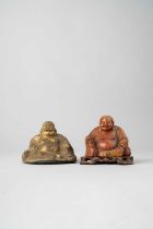 NO RESERVE TWO CHINESE FIGURES OF BUDAI HE SHANG 17TH/18TH CENTURY One a gilt-bronze figure