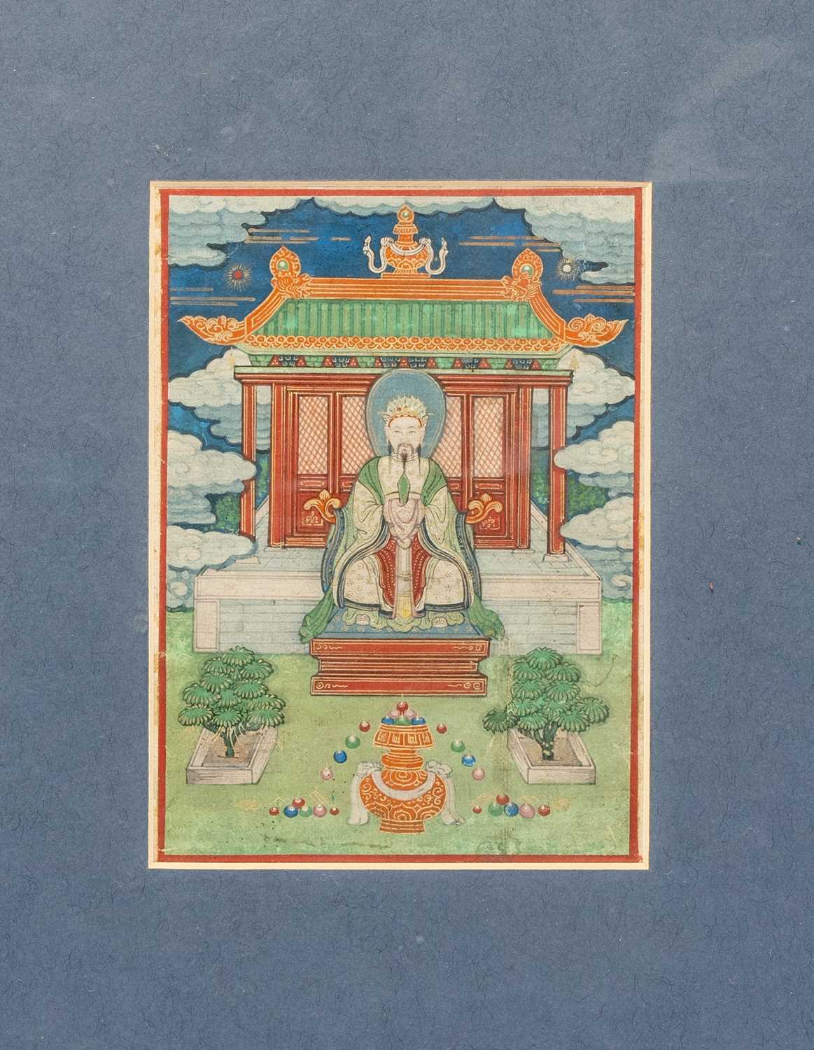 NO RESERVE A CHINESE MINIATURE PAINTING OF THE JADE EMPEROR 18TH CENTURY Depicting the Daoist Jade