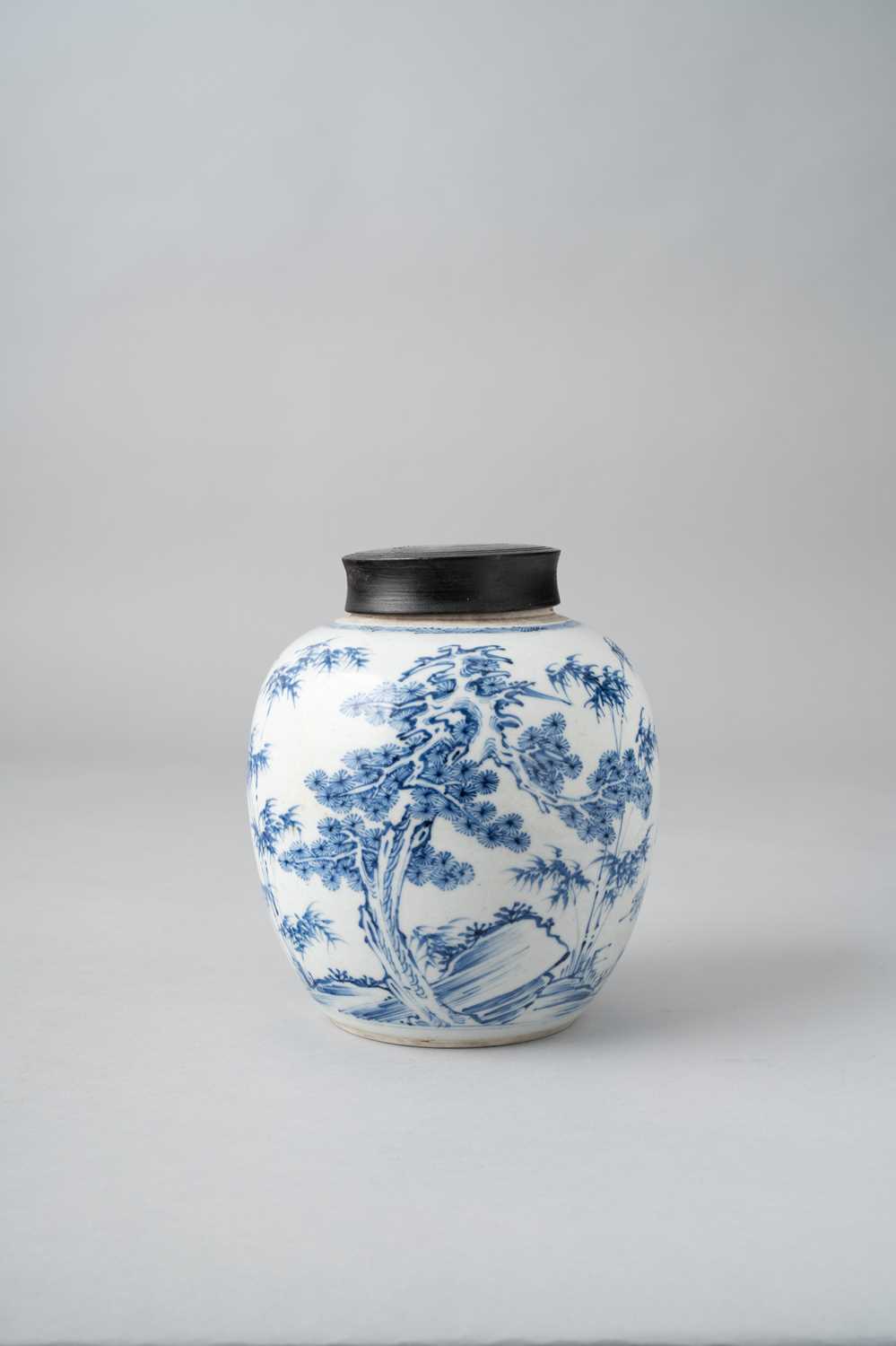 NO RESERVE A CHINESE BLUE AND WHITE 'THREE FRIENDS OF WINTER' OVOID VASE KANGXI 1662-1722