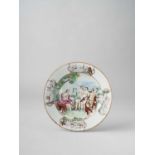 NO RESERVE A CHINESE 'JUDGEMENT OF PARIS' PLATE MID 18TH CENTURY Painted with Paris presenting a