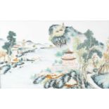 NO RESERVE A CHINESE QIANJIANG-STYLE RECTANGULAR PORCELAIN PLAQUE QING DYNASTY OR LATER Depicting