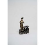 NO RESERVE A CHINESE CERAMIC FIGURE OF GUANYIN REPUBLIC PERIOD The bodhisattva is modelled with