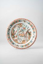 NO RESERVE A CHINESE FAMILLE VERTE 'TWIN PHOENIX' DISH KANGXI 1662-1722 The centre painted with