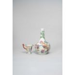 NO RESERVE A CHINESE FAMILLE ROSE HELMET EWER AND A BOTTLE VASE QING DYNASTY AND LATER The ewer