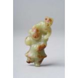 A CHINESE YELLOW JADE 'BOYS' GROUP MING/QING DYNASTY Carved as two figures, the larger standing