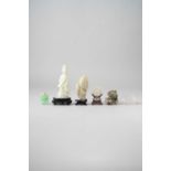 NO RESERVE SIX CHINESE JADE AND HARDSTONE ITEMS QING DYNASTY AND LATER Comprising: a white and