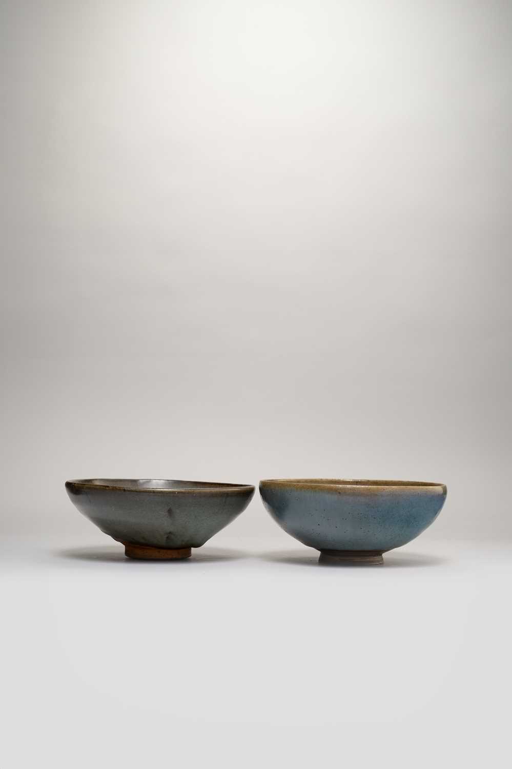 NO RESERVE TWO CHINESE JUN-TYPE BOWLS PROBABLY QING DYNASTY Each coated with a creamy pale-blue