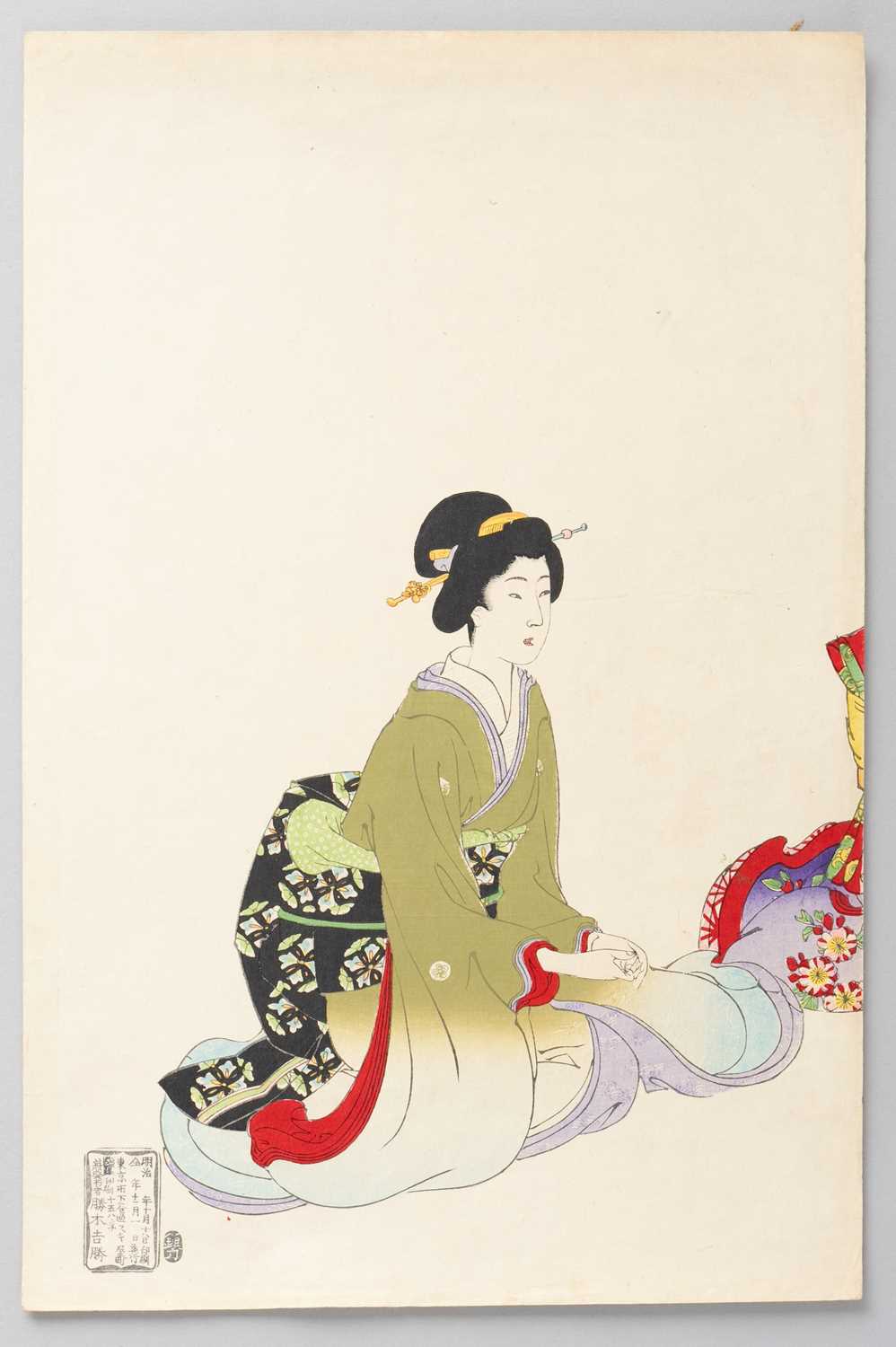 YOSHU / TOYOHARA CHIKANOBU (1838-1912) BIJIN-GA (PORTRAITS OF BEAUTIES) MEIJI ERA, 19TH CENTURY - Bild 2 aus 10