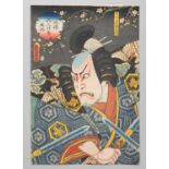 UTAGAWA KUNISADA II (1823-80) YAKUSHA-E (PORTRAITS OF ACTORS) EDO PERIOD, 19TH CENTURY Three