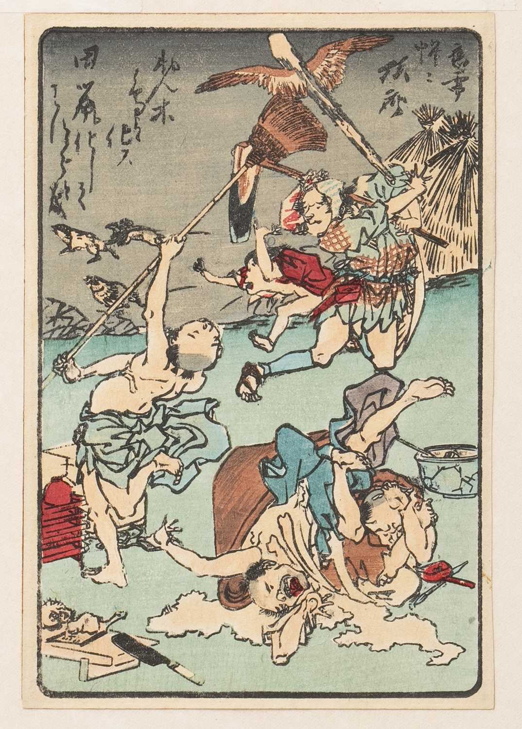 NO RESERVE UTAGAWA HIROSHIGE III (1842-94) KAWANABE KYOSAI (1831-89) MEIJI ERA, 19TH CENTURY Three - Image 2 of 3