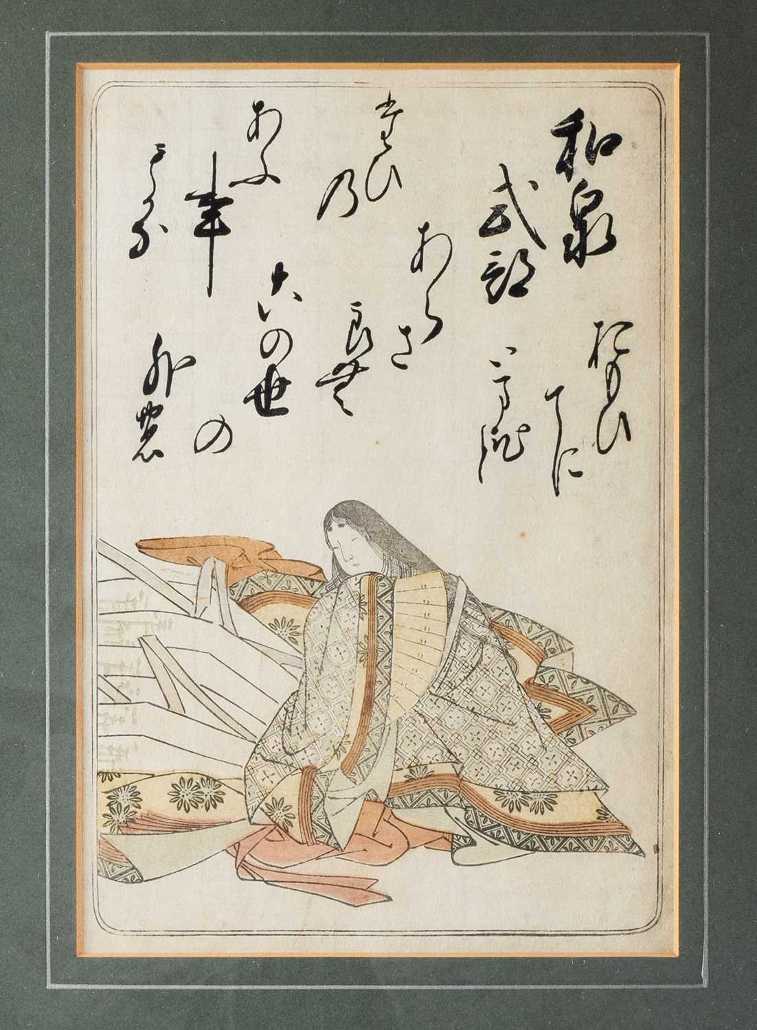 NO RESERVE KATSUKAWA SHUNSHO (1726-93) POETS EDO PERIOD, 18TH CENTURY Four Japanese woodblock prints - Bild 4 aus 5