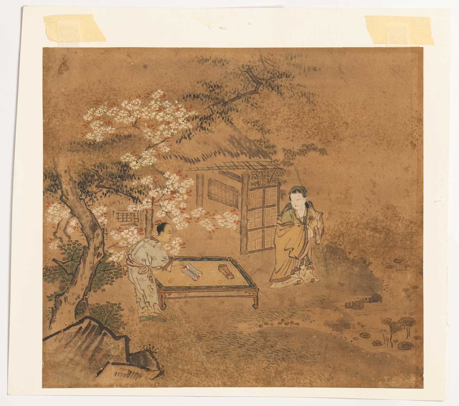 NO RESERVE ANONYMOUS FIGURES IN A GARDEN PROBABLY EDO PERIOD, 18TH/19TH CENTURY A Japanese painting,