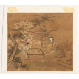NO RESERVE ANONYMOUS FIGURES IN A GARDEN PROBABLY EDO PERIOD, 18TH/19TH CENTURY A Japanese painting,