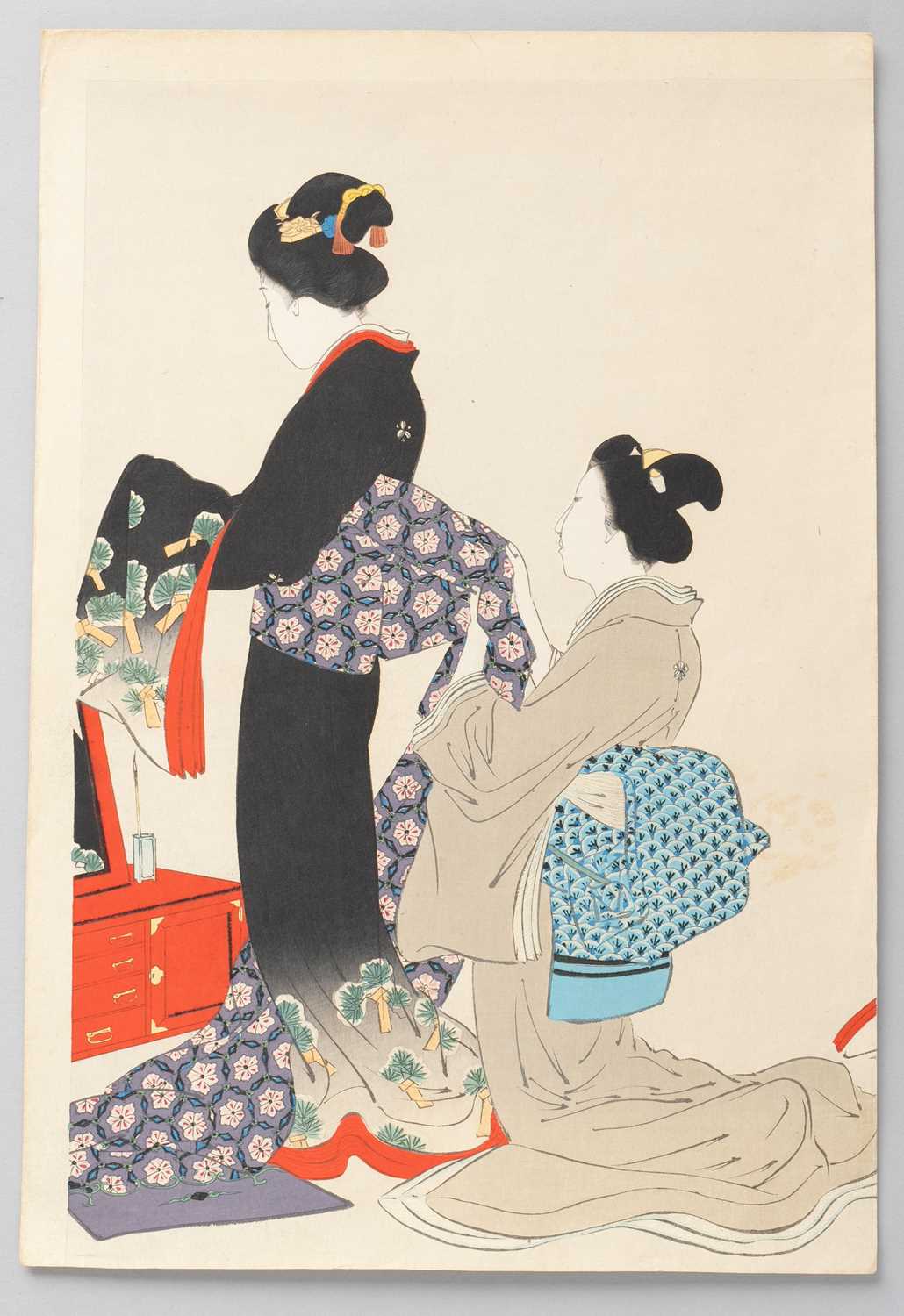 MIYAGAWA SHUNTEI (1873-1914) BIJIN-GA (PORTRAITS OF BEAUTIES) MEIJI ERA, 19TH CENTURY Two Japanese - Bild 6 aus 6