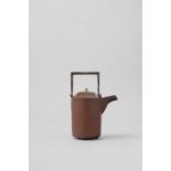 A JAPANESE IRON TETSUBIN (TEA KETTLE) MEIJI OR LATER, 20TH CENTURY Of cylindrical shape, with a tall