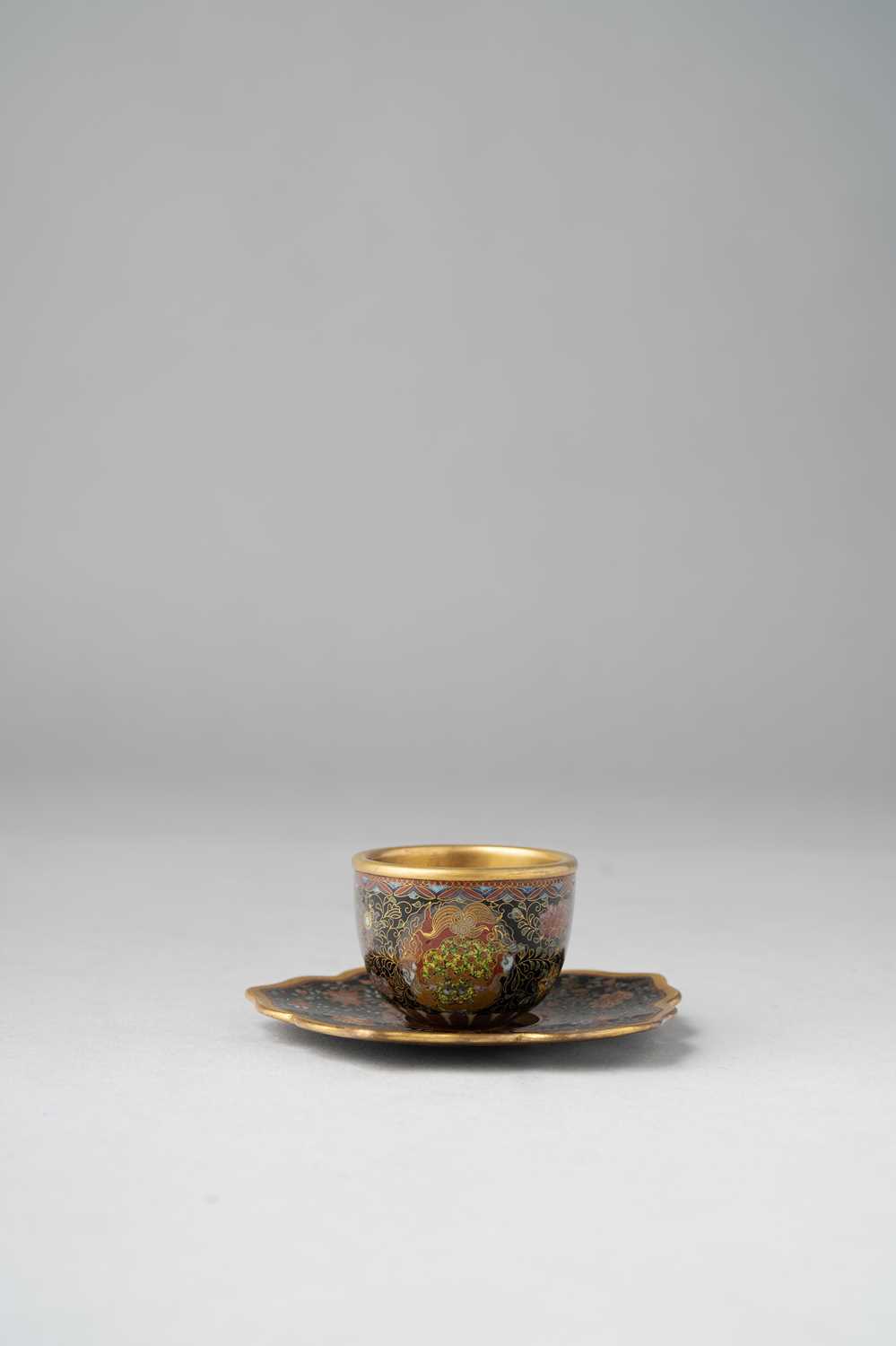 A JAPANESE MINIATURE CLOISONNE CUP AND SAUCER IN THE STYLE OF NAMIKAWA YASUYUKI MEIJI PERIOD, 19TH/ - Image 2 of 2