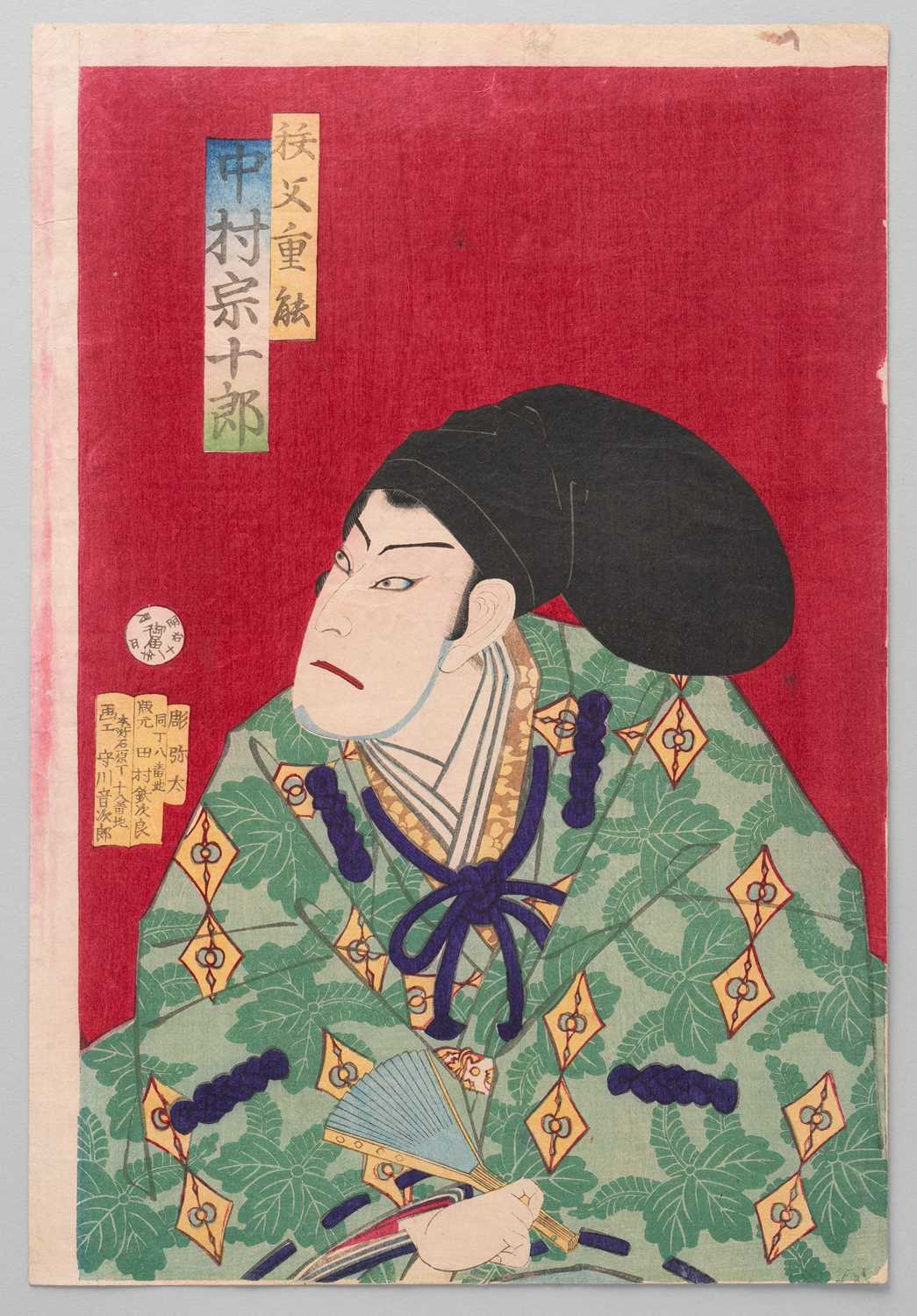 CHIKASHIGE MORIKAWA (ACT. 1869-80S) YAKUSHA-E (PORTRAITS OF ACTORS) MEIJI ERA, 19TH CENTURY Two - Image 5 of 6