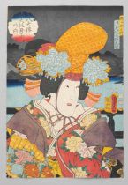 UTAGAWA KUNISADA II (1823-80) YAKUSHA-E (PORTRAITS OF ACTORS) EDO PERIOD, 19TH CENTURY Three