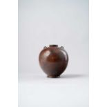 A JAPANESE BRONZE VASE SHOWA ERA, 20TH CENTURY The bulbous body raised on a short foot and with