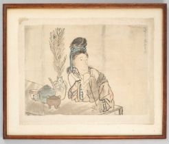NO RESERVE ANONYMOUS BEAUTY AT HER DESK PROBABLY MEIJI, 19TH CENTURY A Japanese painting, ink and