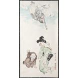 NO RESERVE EIAN (ACT. 20TH CENTURY) SHOWA OR LATER, 20TH CENTURY A Japanese kakemono (hanging scroll