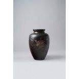 A JAPANESE COPPER VASE WITH DRAGON MEIJI OR LATER, 20TH CENTURY The bulbous body decorated with