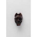 NO RESERVE A JAPANESE WOOD MASK NETSUKE OF HANNYA EDO PERIOD, EARLY 19TH CENTURY Depicted