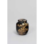 A JAPANESE GOLD AND BLACK LACQUER NATSUME (TEA CADDY) MEIJI OR LATER, 19TH OR 20TH CENTURY Decorated