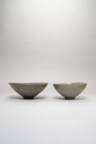 NO RESERVE TWO KOREAN CELADON BOWLS POSSIBLY GORYEO, 13TH CENTURY OR LATER The largest incised
