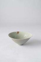 A KOREAN MOULDED CELADON BOWL POSSIBLY GORYEO, 13TH CENTURY OR LATER The interior carved with a