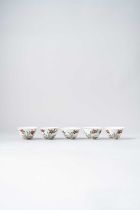 NO RESERVE A SET OF FIVE JAPANESE EARLY-ENAMELLED BOWLS EDO PERIOD, 17TH CENTURY Each with