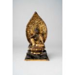 A JAPANESE LACQUER AND GILT WOOD FIGURE OF NYOIRIN KANNON PROBABLY EDO OR MEIJI, 19TH CENTURY The