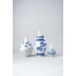 NO RESERVE THREE JAPANESE BLUE AND WHITE VASES MEIJI ERA, 19TH/20TH CENTURY The largest a Hirado