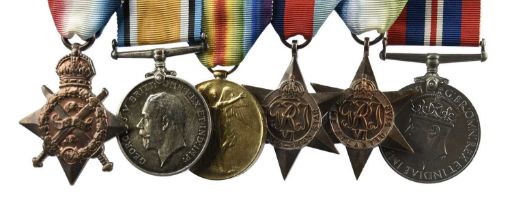 Six medals named or attributed to Captain J. E. Thoresby, Royal Army Medical Corps: 1914 Star (