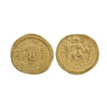 Byzantine Empire: Justin II (565-578 AD), gold solidus, facing bust, rev. Constantinopolis seated