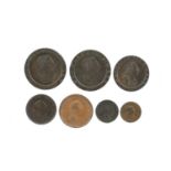 George III, a small quantity of copper coins, comprising: twopence (2), 1797, second issue, Soho