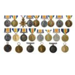A collection of Great War medals, groups and singles, comprising: a trio: 1914-15 Star (LIEUT. S. B.
