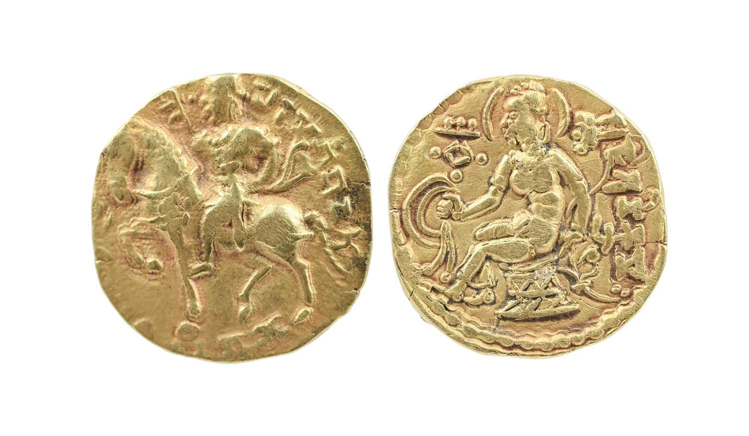 India - Gupta Empire: gold dinar, probably Chandragupta II Vikramaditya (c. 375-415 AD), horseman