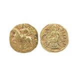 India - Gupta Empire: gold dinar, probably Chandragupta II Vikramaditya (c. 375-415 AD), horseman
