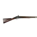 A cut-down 13 bore flintlock sporting gun, two-stage barrel 30.5 in, hexagonal at the breech,