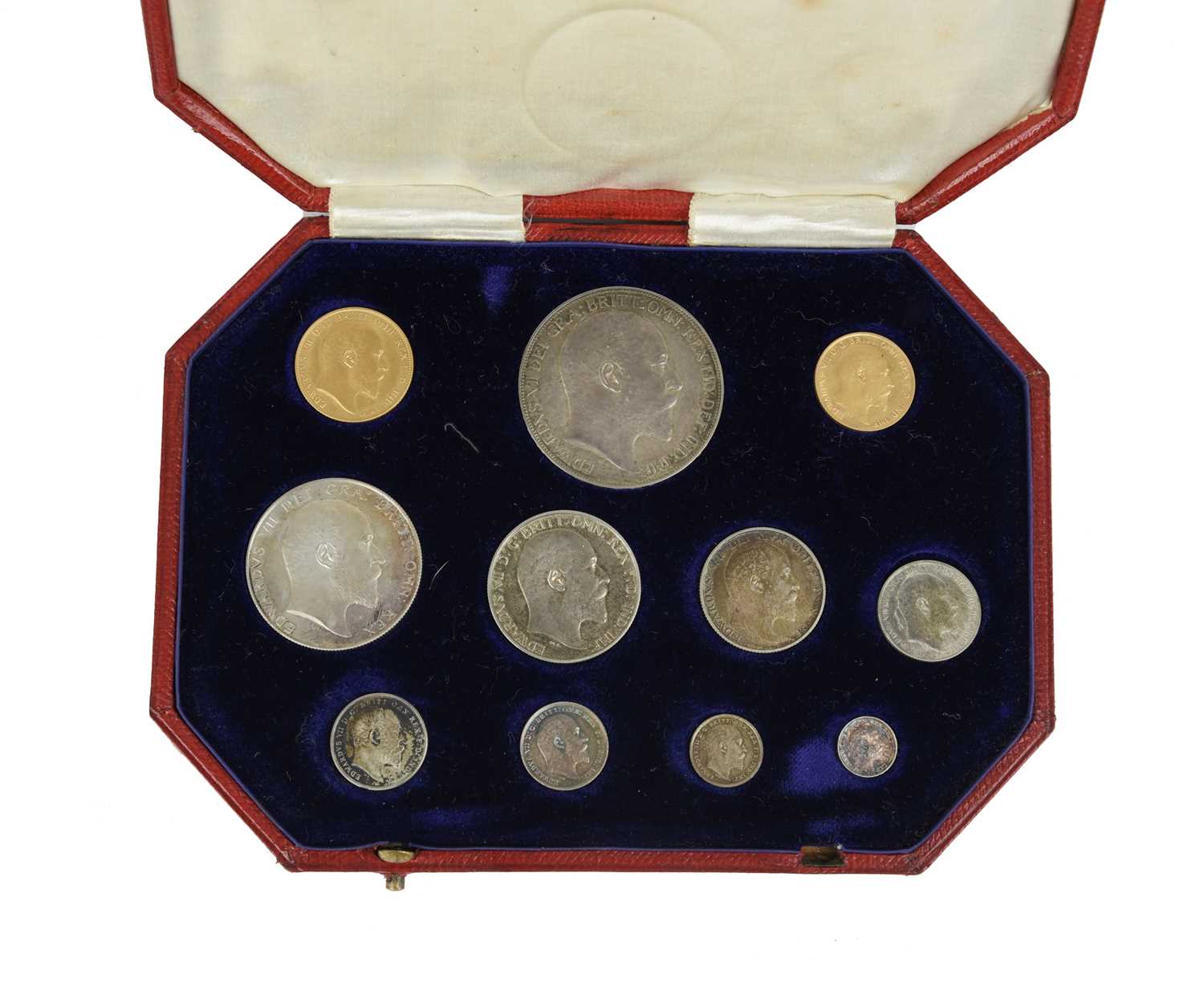 Edward VII: proof set 1902, 11 coins comprising gold sovereign to silver maundy penny, in official - Image 2 of 4