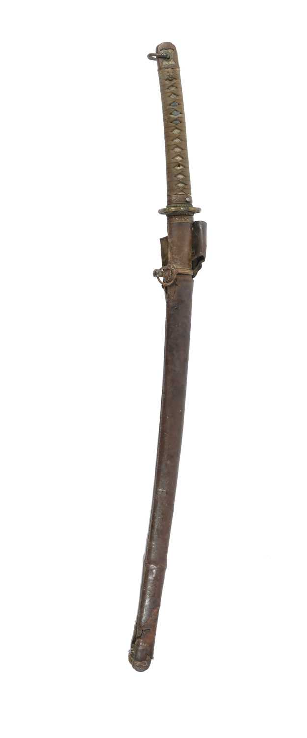 An Imperial Japanese Army officer's sword (shingunto), blade 27 in, hon-zukuri; regulation