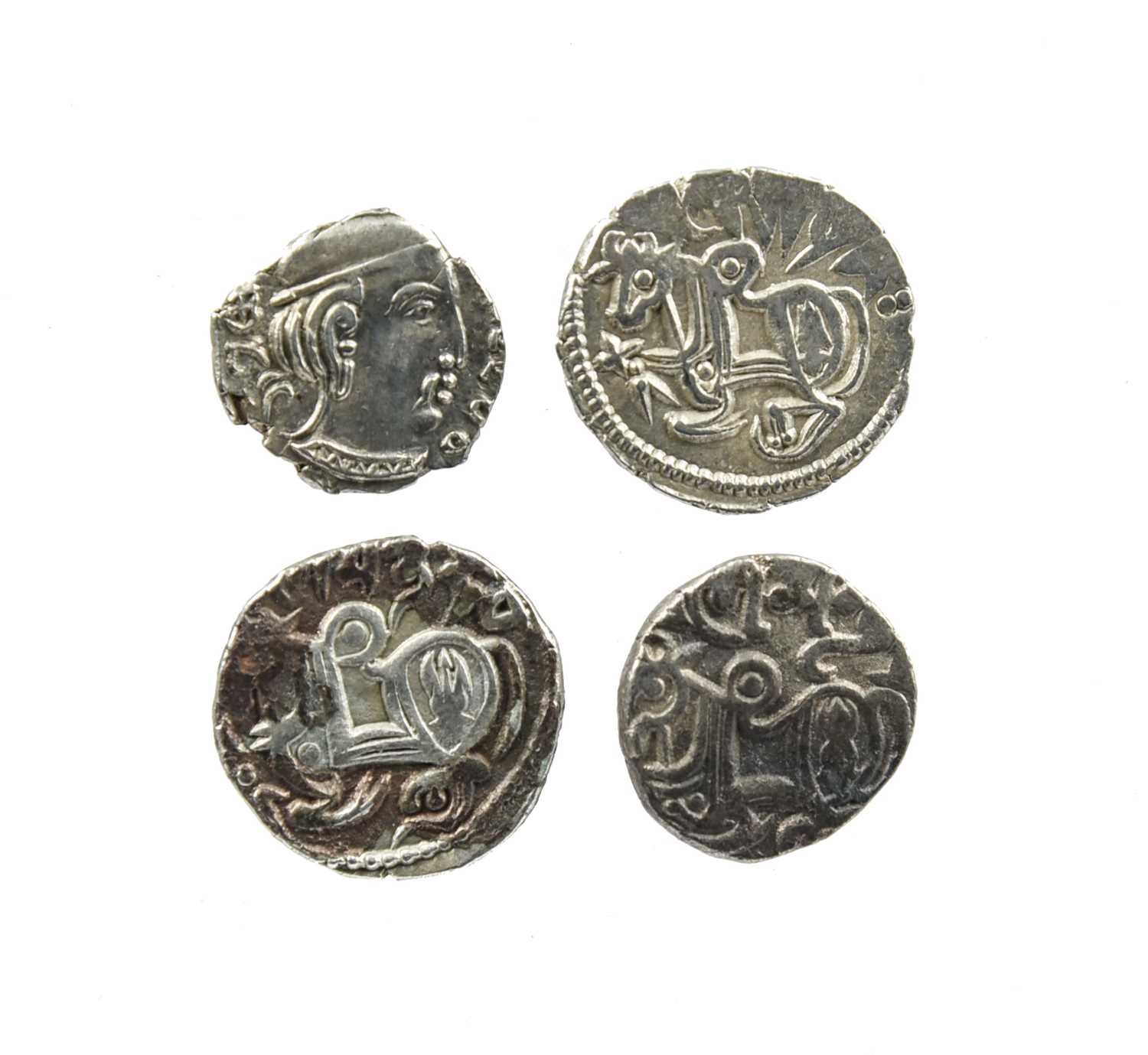 India - first millennium AD: four silver coins, as follows: Guptas; Chandragupta II or successors,