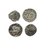 India - first millennium AD: four silver coins, as follows: Guptas; Chandragupta II or successors,