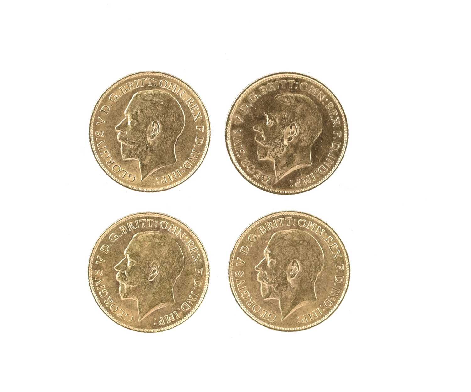 George V, gold half sovereigns (4): 1911, London Mint (S 4006), extremely fine; 1916, Sydney Mint (S