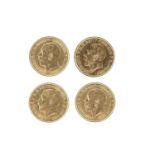 George V, gold half sovereigns (4): 1911, London Mint (S 4006), extremely fine; 1916, Sydney Mint (S