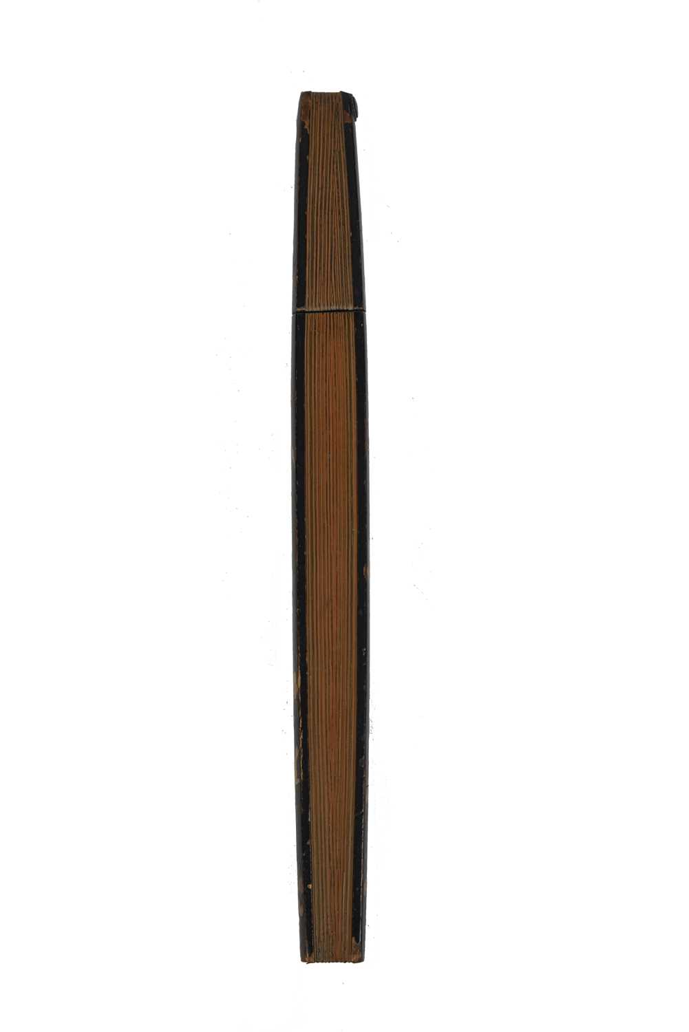 A Japanese dagger modelled as a fan (sento), blade 10.75 in., hira-zukuri, plain copper habaki, - Image 3 of 3
