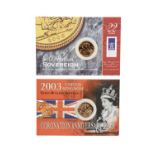 Elizabeth II, gold sovereigns (2), 2000 and 2003, bullion issues (S 4430), in card packs. [2]